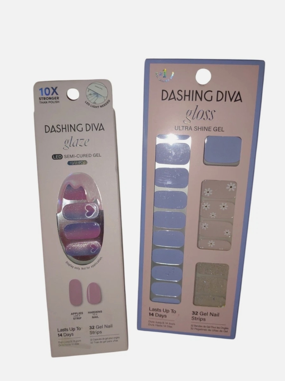 Dashing Diva Gloss Gel Nail Strips - Lavender & Pink
